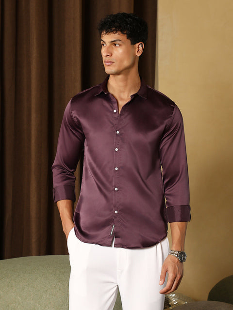 Just Be Solid-Satin Regular Shirt