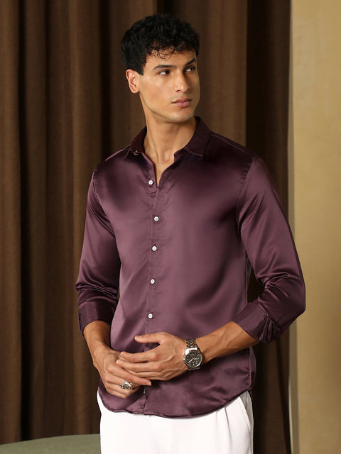 Just Be Solid-Satin Regular Shirt
