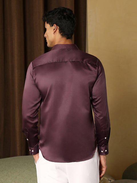 Just Be Solid-Satin Regular Shirt