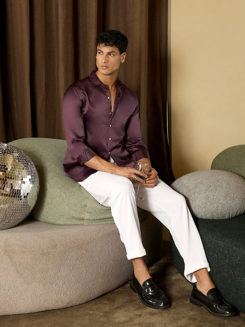 Just Be Solid-Satin Regular Shirt