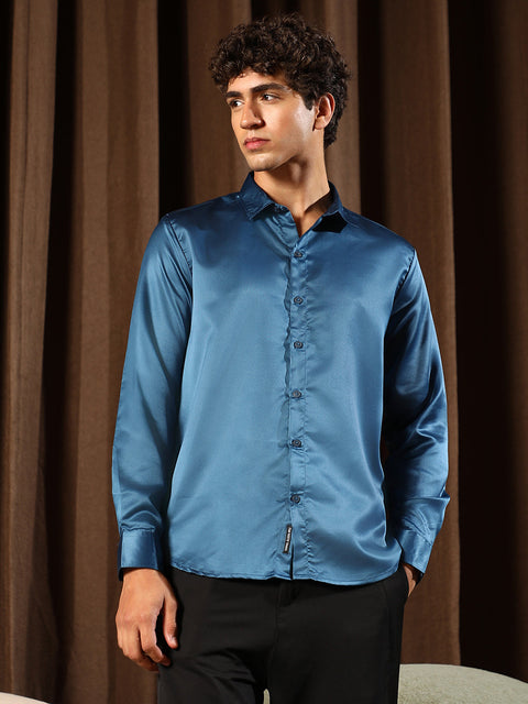 Just Be Solid-Satin Regular Shirt