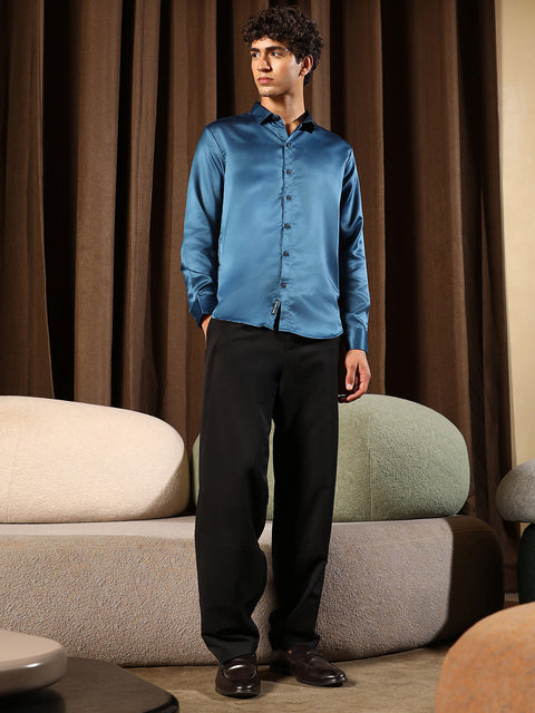 Just Be Solid-Satin Regular Shirt