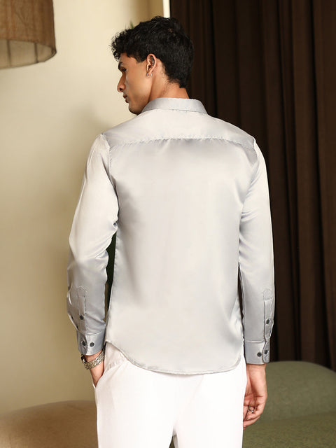 Just Be Solid-Satin Regular Shirt