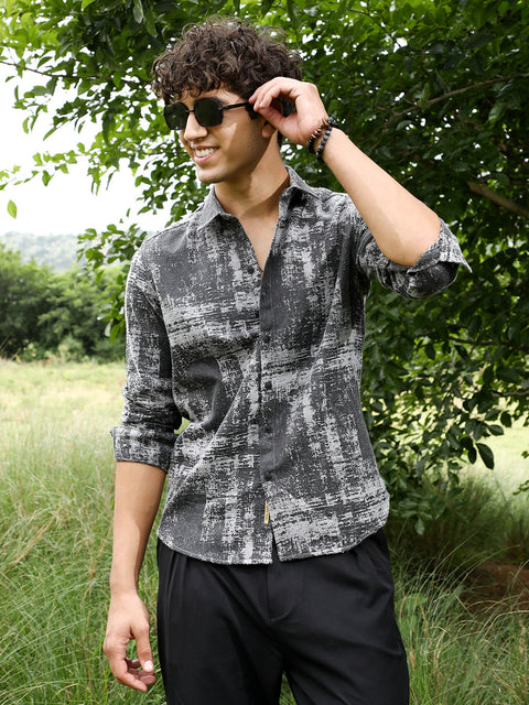 Behookd Contrast-Brushed Jacquard Shirt