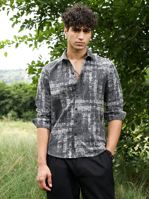 Behookd Contrast-Brushed Jacquard Shirt