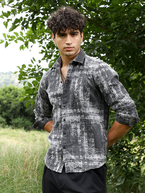 Behookd Contrast-Brushed Jacquard Shirt