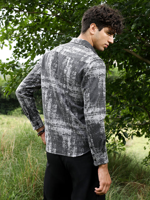 Behookd Contrast-Brushed Jacquard Shirt