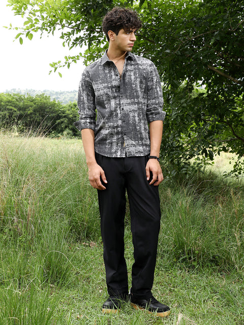 Behookd Contrast-Brushed Jacquard Shirt