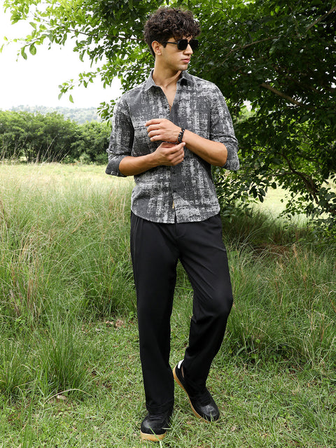 Behookd Contrast-Brushed Jacquard Shirt