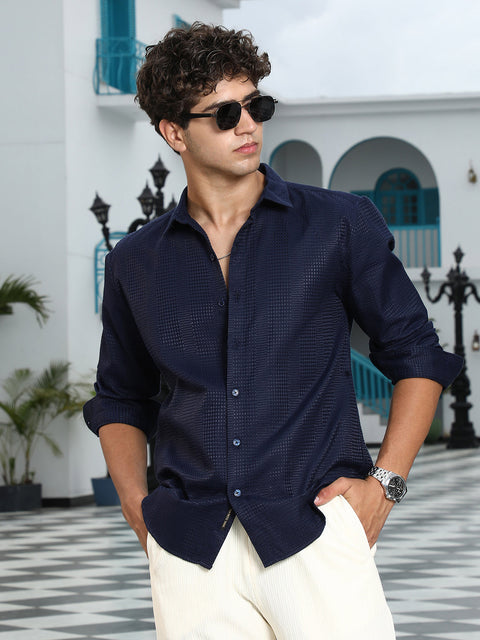 STARCAST Geometric-Panel Jacquard Shirt