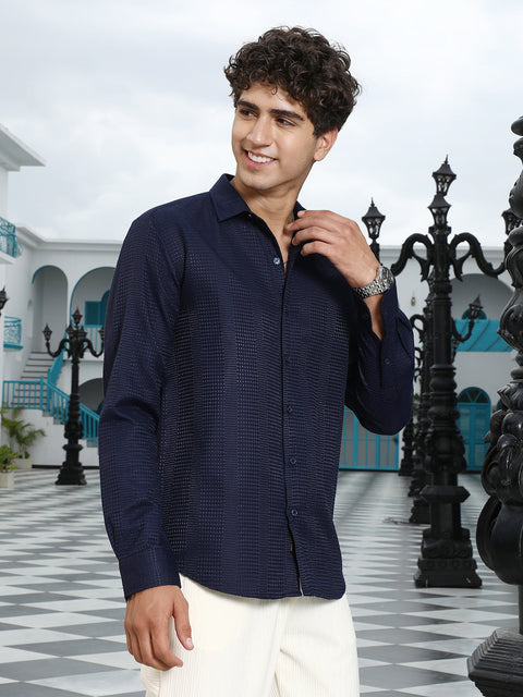 STARCAST Geometric-Panel Jacquard Shirt