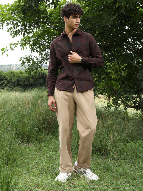 Face Card Faded-Cubic Jacquard Shirt