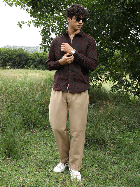 Face Card Faded-Cubic Jacquard Shirt