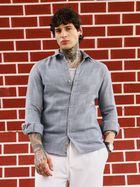STARCAST Self-Jacquard Check Shirt