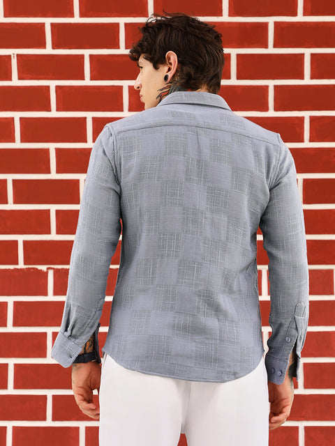 STARCAST Self-Jacquard Check Shirt