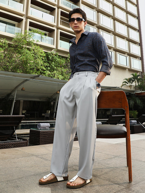 Face Card Contrast-Heathered Jacquard Shirt