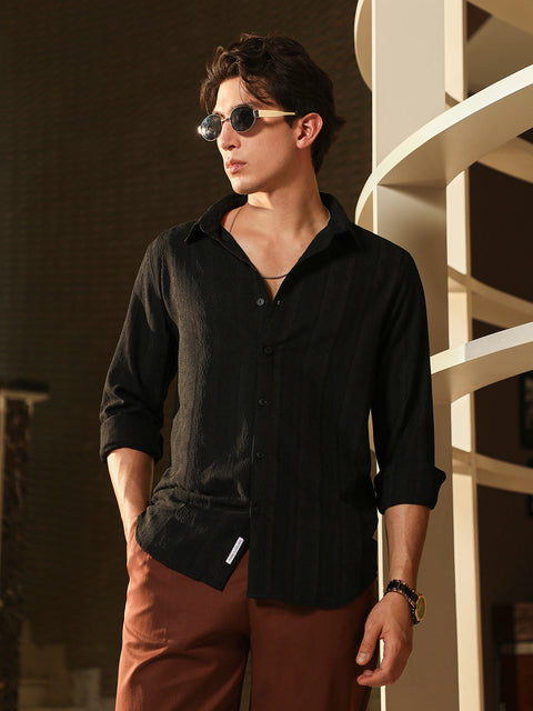 Face Card Duo-Panel Jacquard Shirt