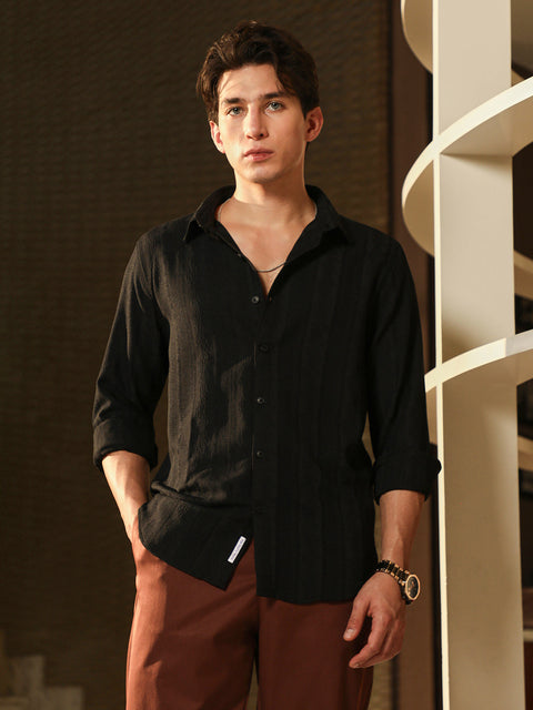 Face Card Duo-Panel Jacquard Shirt