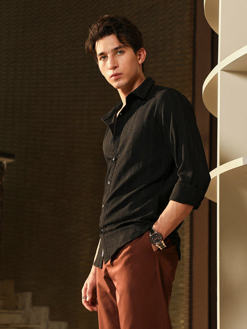 Face Card Duo-Panel Jacquard Shirt