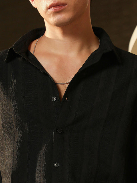 Face Card Duo-Panel Jacquard Shirt