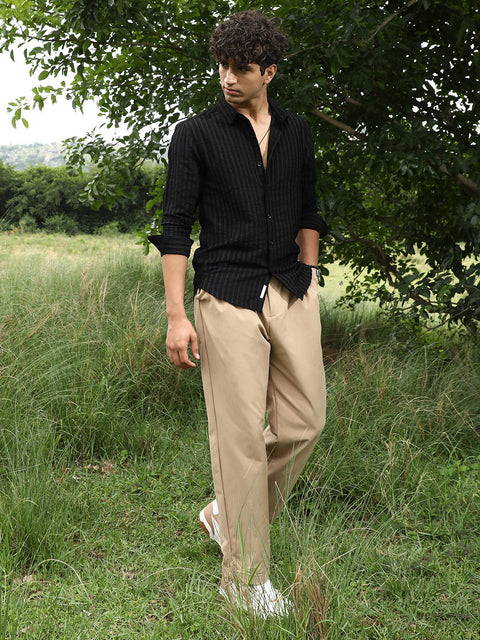 Face Card Edgy-Stripe Jacquard Shirt