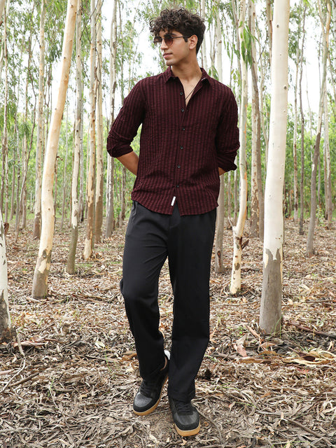 Face Card Edgy-Stripe Jacquard Shirt