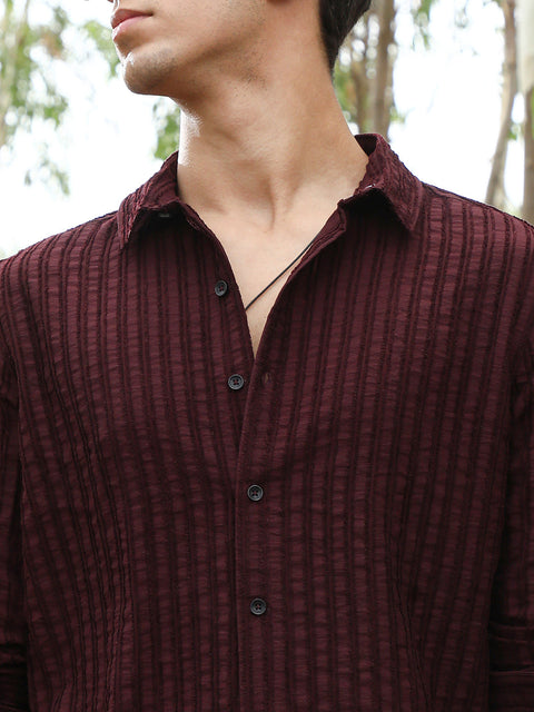 Face Card Edgy-Stripe Jacquard Shirt