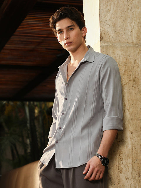 Face Card Unbalanced-Sugarcane Textured Shirt