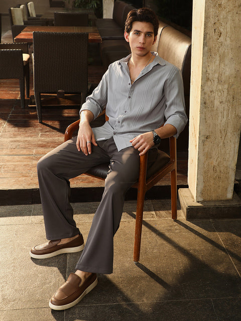 Face Card Unbalanced-Sugarcane Textured Shirt
