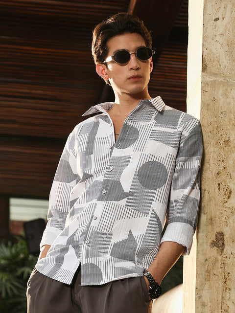 Face Card Abstract-Geometric Imprint Shirt