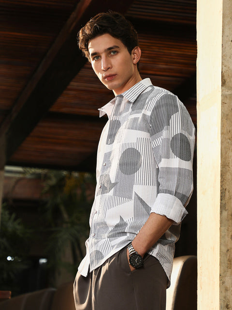 Face Card Abstract-Geometric Imprint Shirt