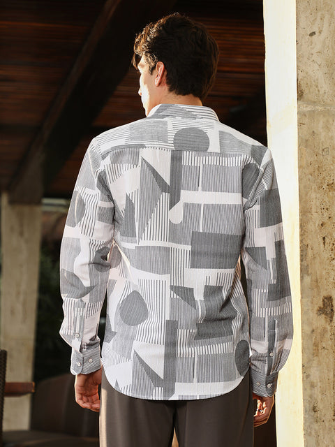 Face Card Abstract-Geometric Imprint Shirt