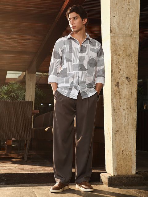 Face Card Abstract-Geometric Imprint Shirt