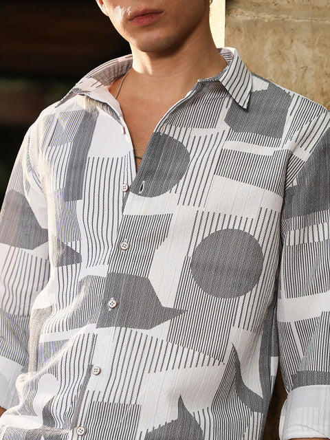 Face Card Abstract-Geometric Imprint Shirt