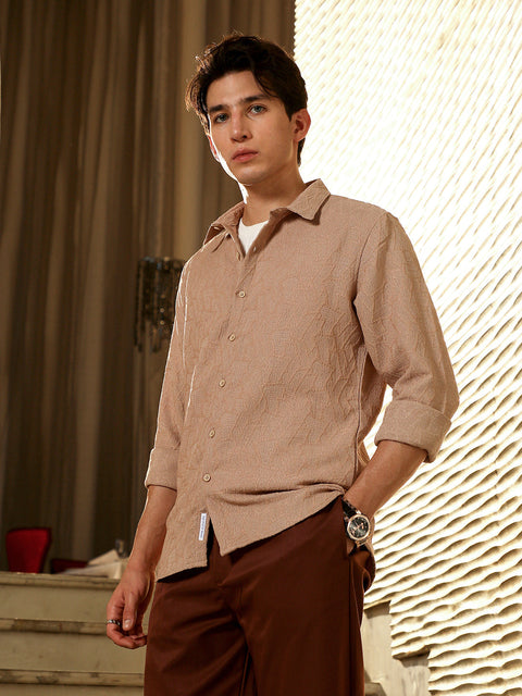 Game Face Geo-Abstract Jacquard Shirt