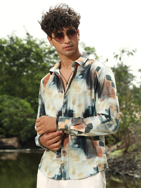 Game Face Abstract-Brushed Imprint Shirt