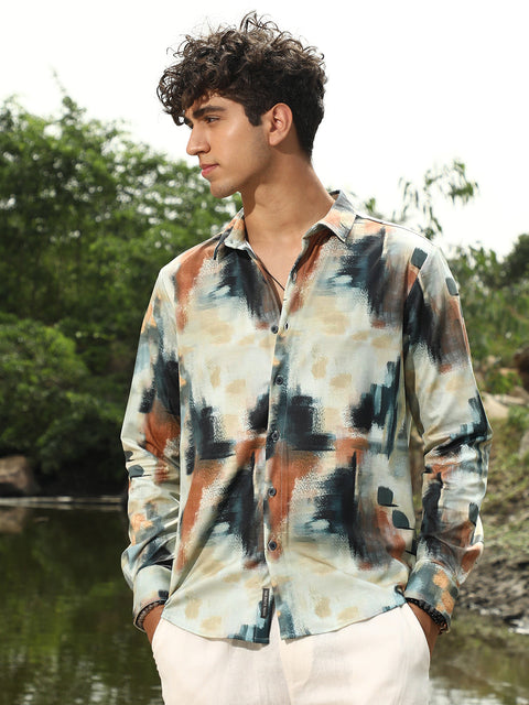 Game Face Abstract-Brushed Imprint Shirt