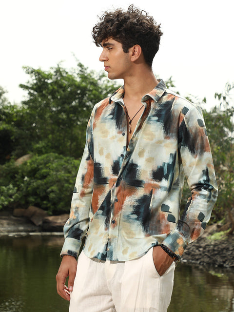 Game Face Abstract-Brushed Imprint Shirt