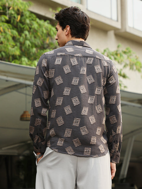 Game Face Folk-Block Jacquard Shirt