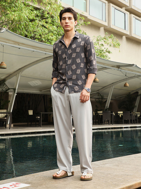 Game Face Folk-Block Jacquard Shirt