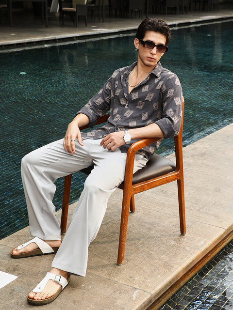 Game Face Folk-Block Jacquard Shirt