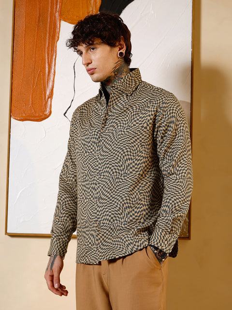 Hookd Curved-Check Jacquard Shirt