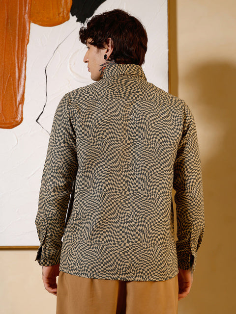 Hookd Curved-Check Jacquard Shirt