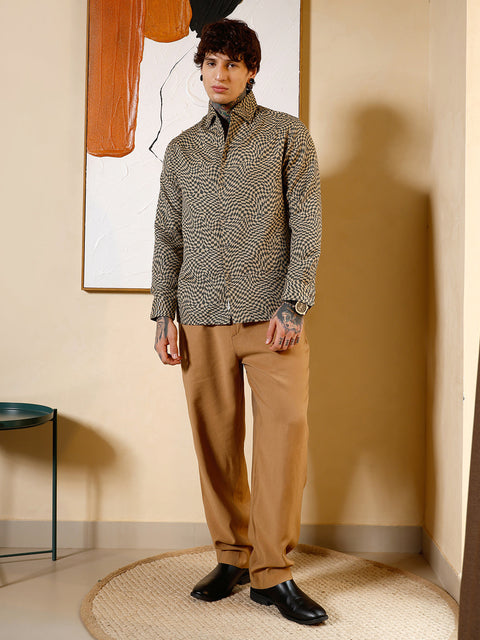 Hookd Curved-Check Jacquard Shirt