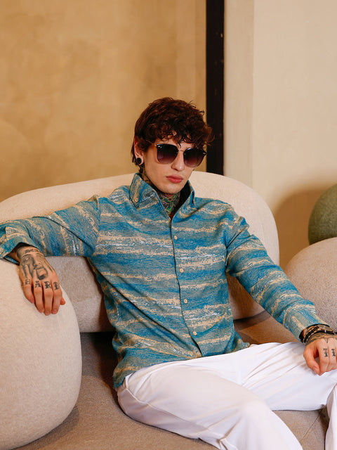 Hookd Gradient-Strokes Jacquard Shirt