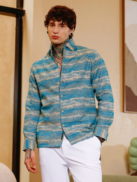 Hookd Gradient-Strokes Jacquard Shirt