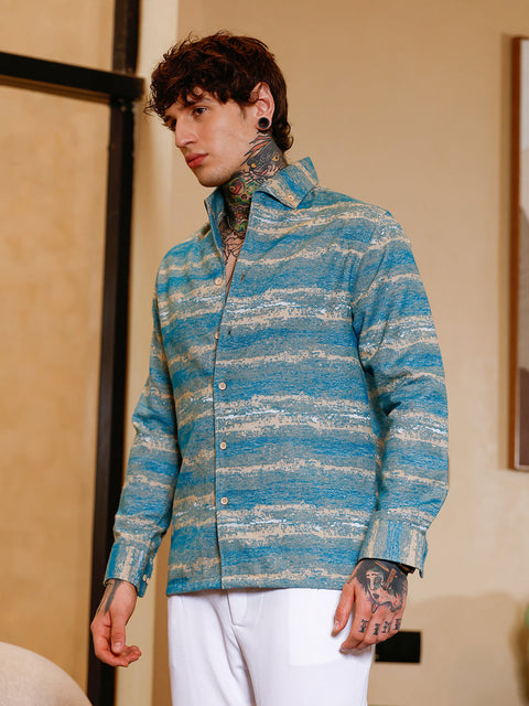 Hookd Gradient-Strokes Jacquard Shirt