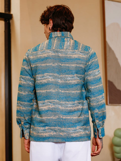 Hookd Gradient-Strokes Jacquard Shirt