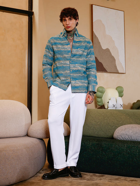 Hookd Gradient-Strokes Jacquard Shirt