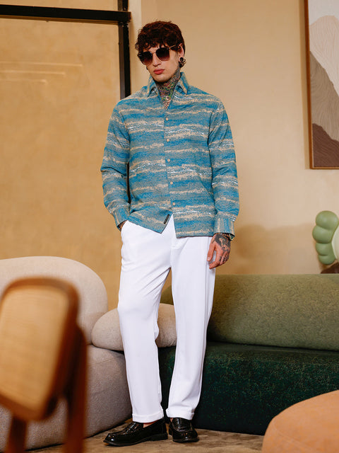 Hookd Gradient-Strokes Jacquard Shirt